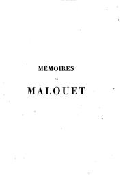 Cover of: Mémoires de Malouet