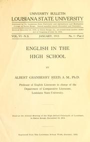 Cover of: English in the high school