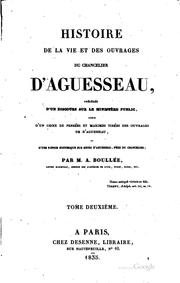 Cover of: Histoire de la vie et des ouvrages du chandelier dA̕guesseau by A.-A Boullée