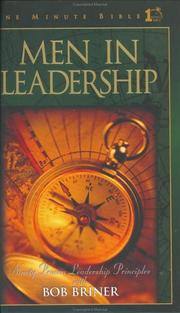 Cover of: Men in Leadership by Bob Briner, Lawrence Kimbrough