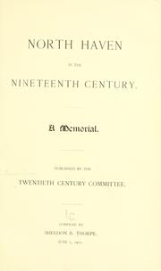 Cover of: North Haven in the nineteenth century | Sheldon B. Thorpe