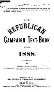 Cover of: Republican campaign text-book for 1888. | Republican National Committee (U.S.)