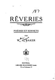 Rêveries by Baker, W. A.