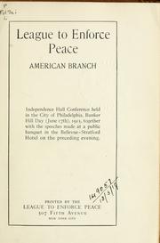 Cover of: A league to enforce peace