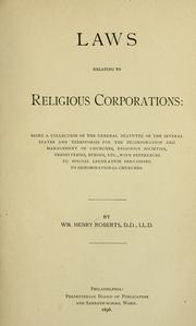 Cover of: Laws relating to religious corporations by Roberts, William Henry