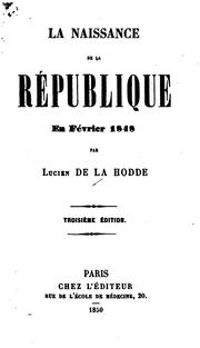 Cover of: La naissance de la république en février 1848