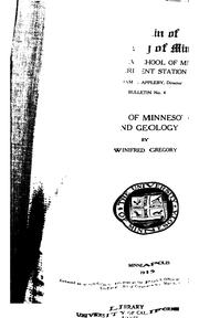 Cover of: Bibliography of Minnesota mining and geology | Gerould, Winifred Gregory