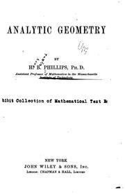Cover of: Analytic geometry by H. B. Phillips