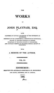 Cover of: The works of John Playfair ...: with a memoir of the author ...