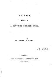 Cover of: Elegy written in a country church yard.