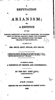 Cover of: A refutation of Arianism by Paul, John, Paul, John