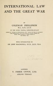 Cover of: International law and the great war by Phillipson, Coleman