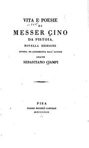 Cover of: Vita e poesie di Messer Cino da Pistoia.