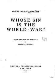 Cover of: Whose sin is the world-war?