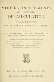 Cover of: Modern instruments and methods of calculation by Ellice Martin Horsburgh