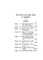 Cover of: Story of Dr. John Clarke: the founder of the first free commonwealth of the world on the basis of "full liberty in religious concernments,"