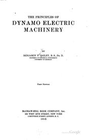 Cover of: The principles of dynamo electric machinery by Benjamin F. Bailey