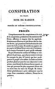 Cover of: Conspiration pour l'égalité dite de Babeuf: suivie du procès auquel elle donna lieu, et des pièces justificatives, etc., etc.
