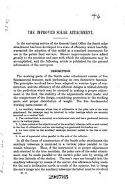 Cover of: The improved solar attachment: a description of the Smith solar attachment as recently improved for the surveying service of the General land office