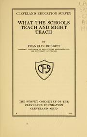 Cover of: What the schools teach and might teach