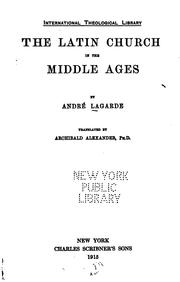 Cover of: Latin church in the middle ages | Lagarde, AndreМЃ