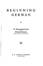 Cover of: Beginning German by Marshall Blakemore Evans