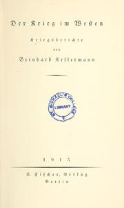 Cover of Der Krieg im Westen