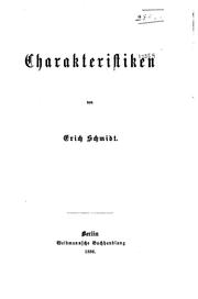 Cover of: Charakteristiken by Schmidt, Erich