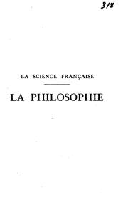 Cover of: La philosophie by Henri Bergson