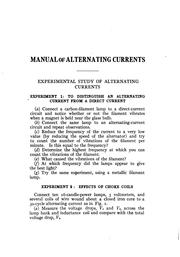Cover of: Laboratory manual of alternating currents | Lloyd Champlin Eddy