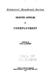 Cover of: Selected articles on unemployment | Julia E. Johnsen