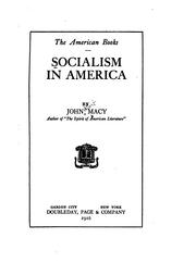 Cover of: Socialism in America by John Albert Macy