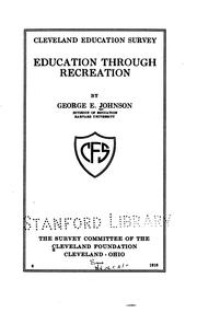 Cover of: Education through recreation