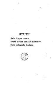 Cover of: Studj sulla lingua umana by Alessandro Ghirardini, Alessandro Ghirardini