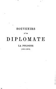 Cover of: Souvenirs d'un diplomate.