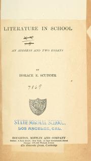 Cover of: Literature in school: an address and two essays