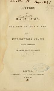Cover of: Letters of Mrs. Adams by Abigail Adams