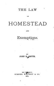 Cover of: The law of homestead and exemptions.