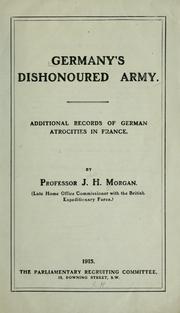 Cover of: Germany's dishonoured army.