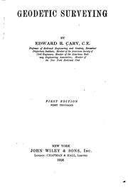 Cover of: Geodetic surveying by Edward Richard Cary