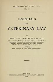 Cover of: Essentials of veterinary law