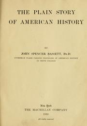 Cover of: The plain story of American history by John Spencer Bassett