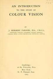 Cover of: An introduction to the study of colour vision by John Herbert Parsons