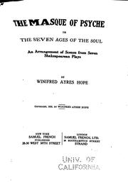 Cover of: The masque of Psyche: or, The seven ages of the soul