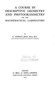 Cover of: A course in descriptive geometry and photogrammetry for the mathematical laboratory