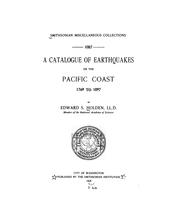 Cover of: A catalogue of earthquakes on the Pacific coast, 1769-1897 by Edward Singleton Holden