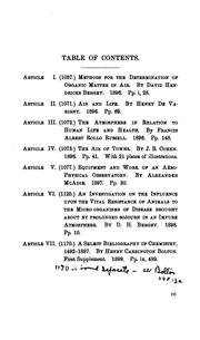 Cover of: Methods for the determination of organic matter in air