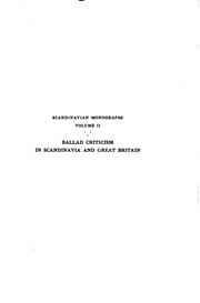 Cover of: Ballad criticism in Scandinavia and Great Britain during the eighteenth century by Sigurd Bernhard Hustvedt