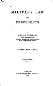 Cover of: Military law and precedents.