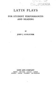 Cover of: Latin plays for student performances and reading.